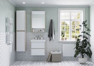 Зеркальный шкаф Акватон Сканди 55см белый/дуб верона 1A252102SDB20